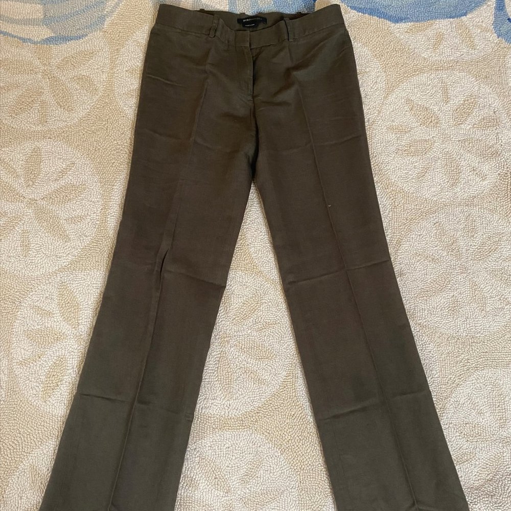 BCBG Dar Green Linen Pants - Size 6